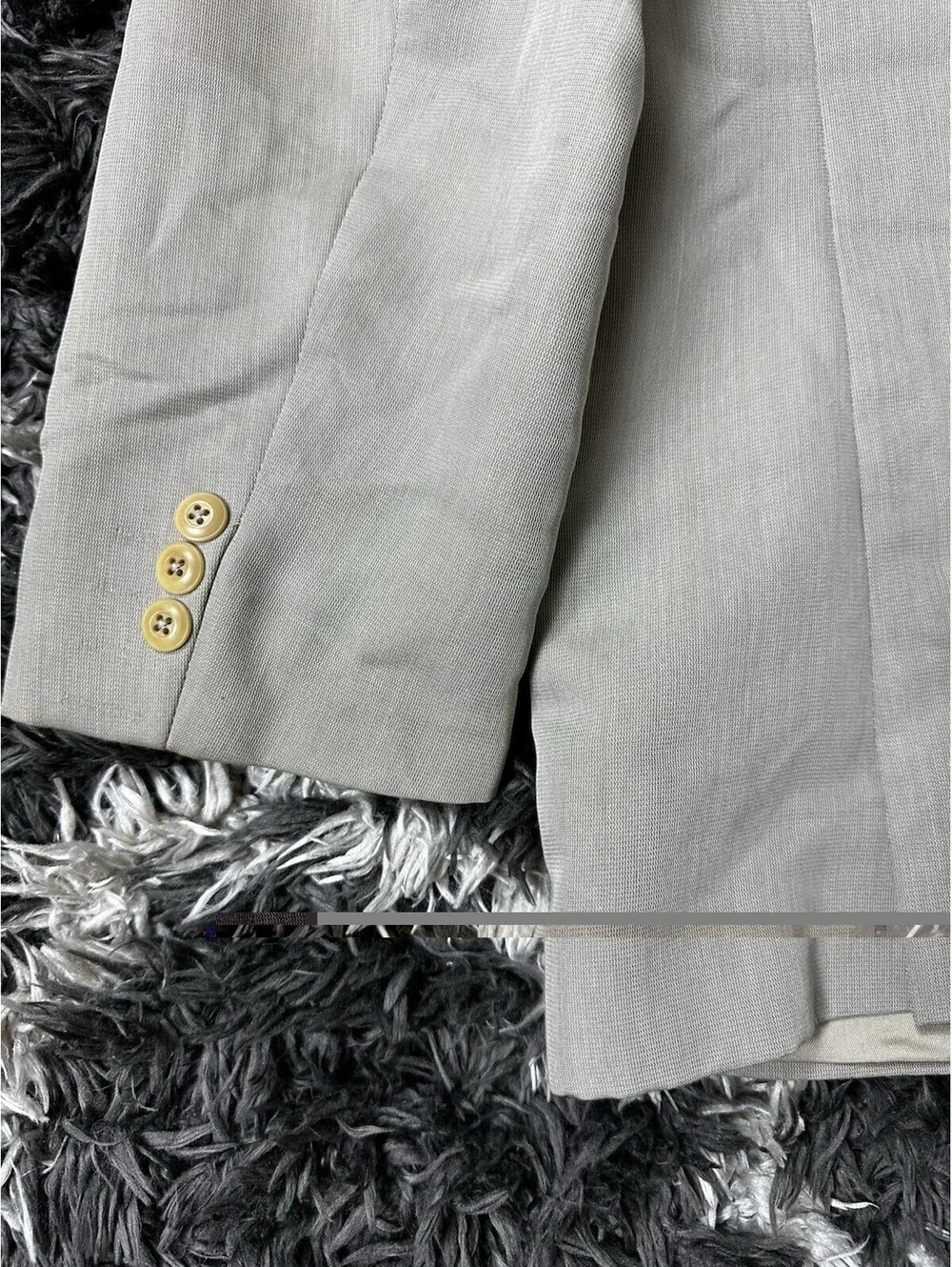 Vintage Bachrach Mens Suit Jacket Blazer Made In Italy Beige 3-Button Sz ~44R